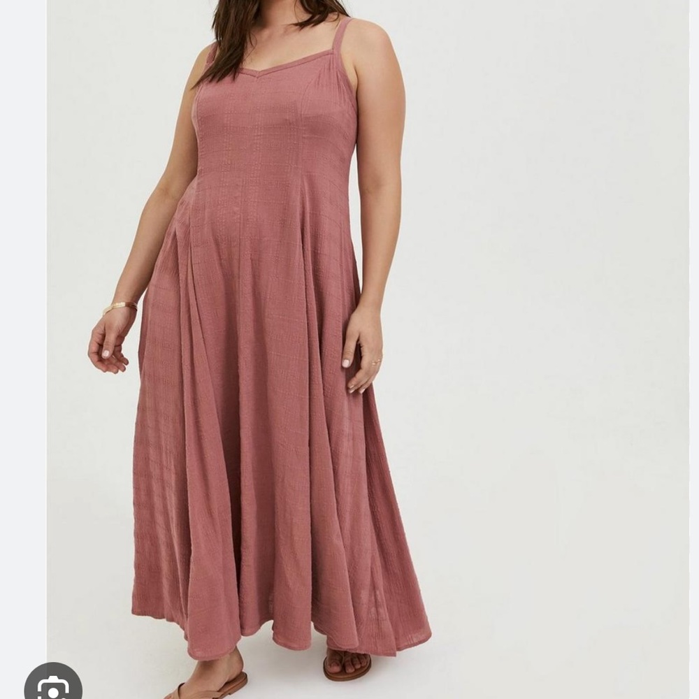 Torrid Textured Trapeze Dress Rose Pink
